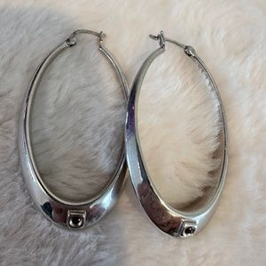 Beautiful Elle Large Sterling Silver Hoops